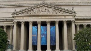 National Archives Building, Washington DC — archive/document motif for Democracy Files