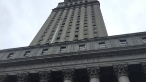 Modern exterior of the Thurgood Marshall United States Courthouse in Manhattan