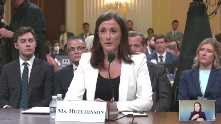 Cassidy Hutchinson testifying before the House Jan. 6 select committee, June 28, 2022